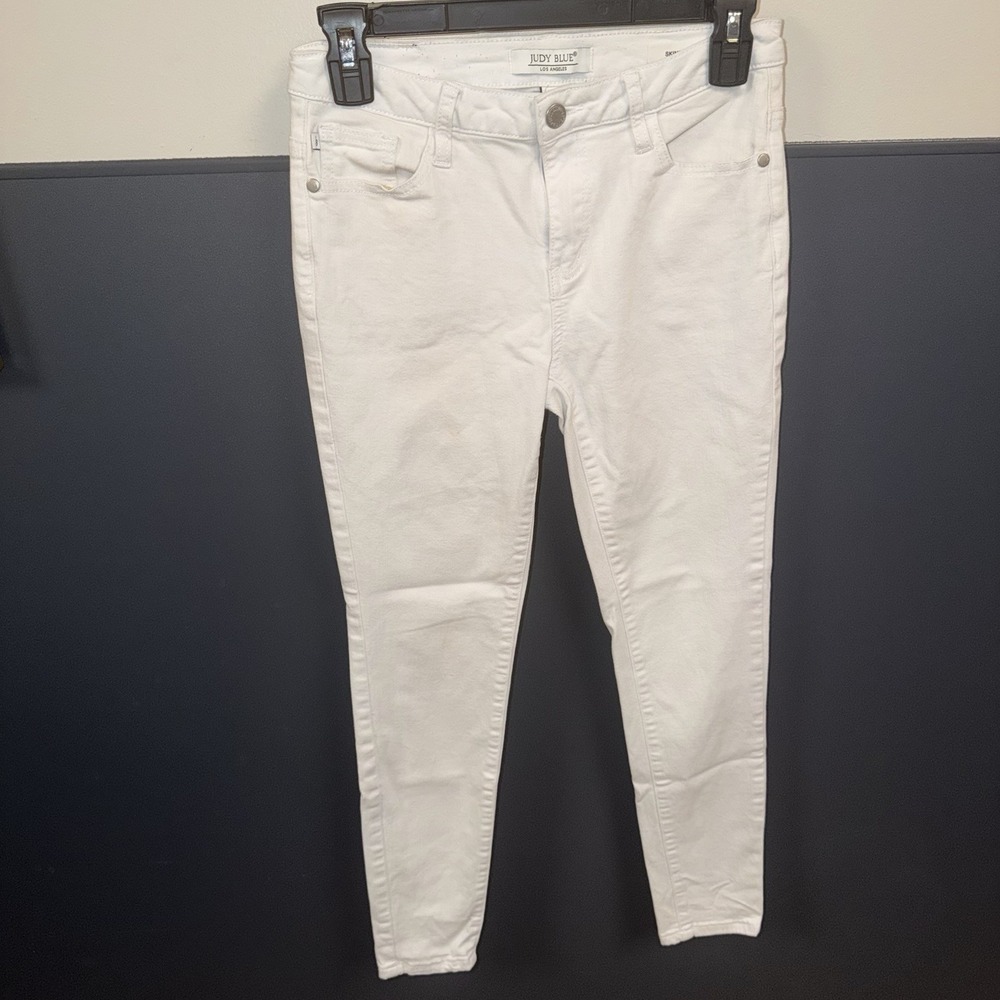 Judy Blue‎ Skinny Fit Jeans White 3/26 Stretch Mid Rise Ankle Hem JB8885 Preppy